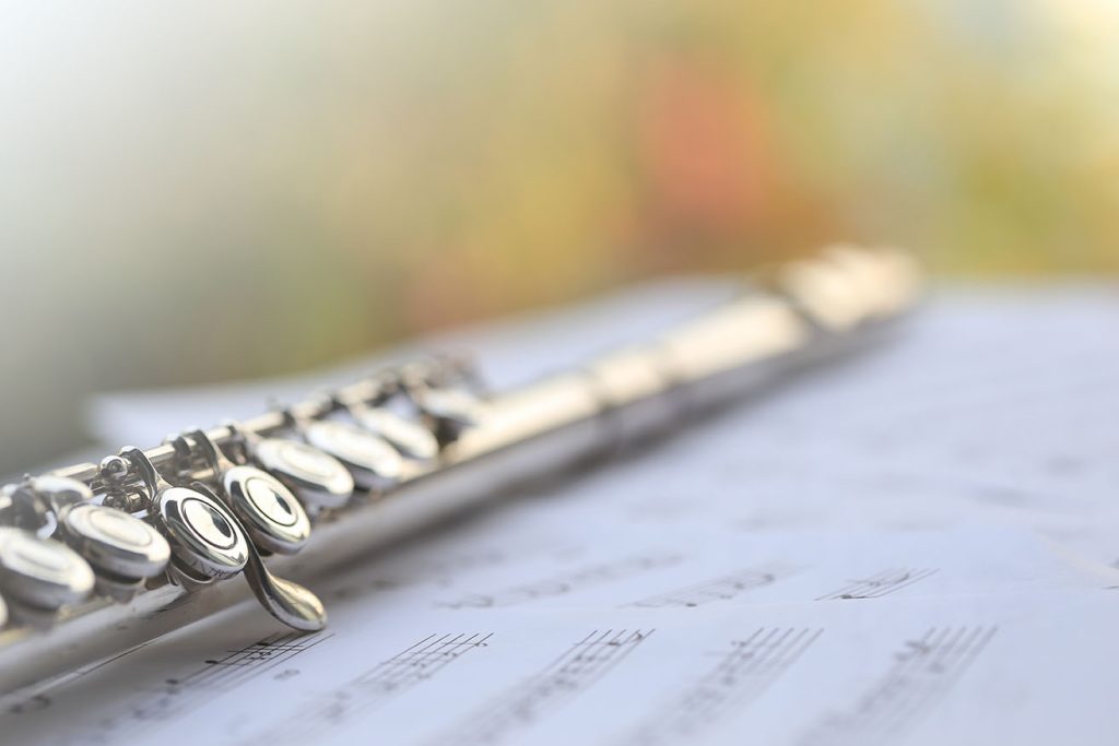 Flute teacher in Halifax giving instruction on how to use this metal flute